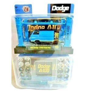 M2 1967 Dodge A100 Panel Van Diecast Car Model Kit Toy Rim Sets Black Blue NIB